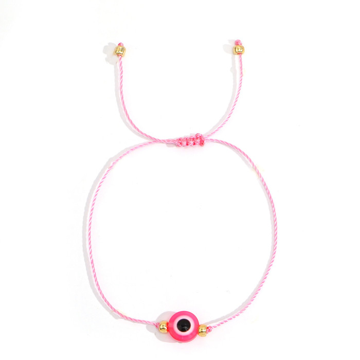 Cross-Border Hot New Bohemian Style Bracelet for Women Jewelry Rope Colorful Resin Eye Niche Simple Hand Accessories