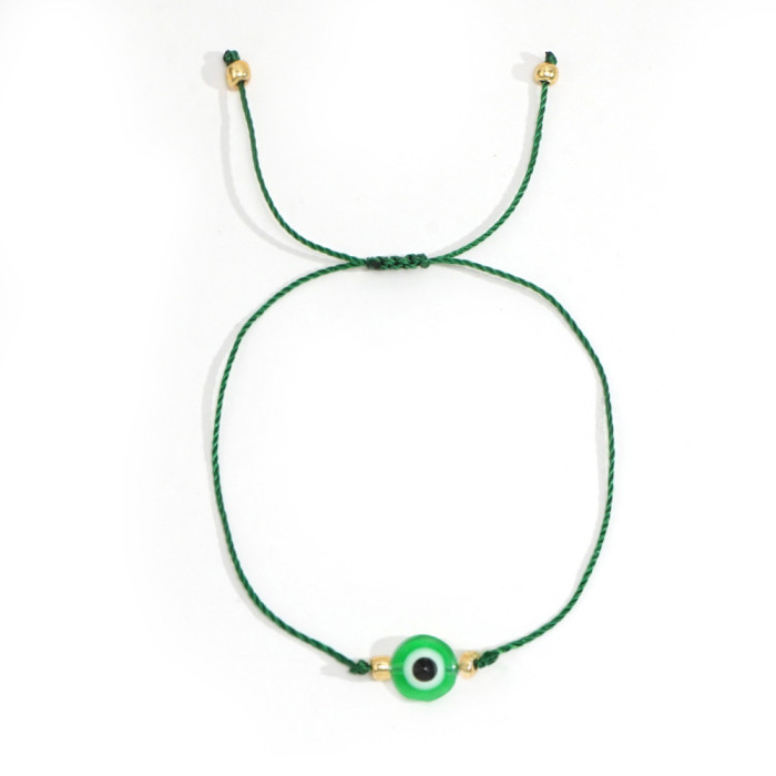 Cross-Border Hot New Bohemian Style Bracelet for Women Jewelry Rope Colorful Resin Eye Niche Simple Hand Accessories