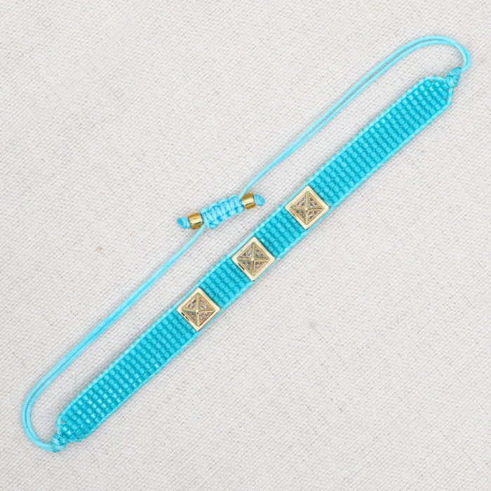 Style Studded Bracelet Copper Inlaid Zircon Rivet Simple Couple Bracelet Unisex 18K Gold Plated Trendy Wholesale, Ear...