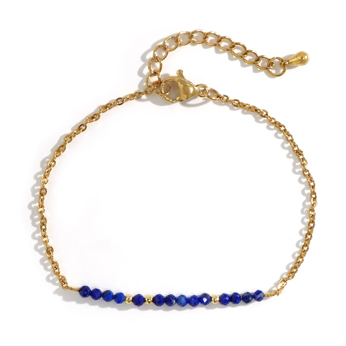 Niche High-End Semi-Precious Stone Bracelet for Women Fashionable Versatile Stainless Steel Bracelet Original New Sim...