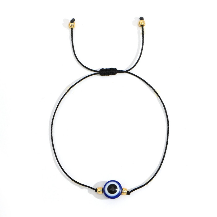Cross-Border Hot New Bohemian Style Bracelet for Women Jewelry Rope Colorful Resin Eye Niche Simple Hand Accessories