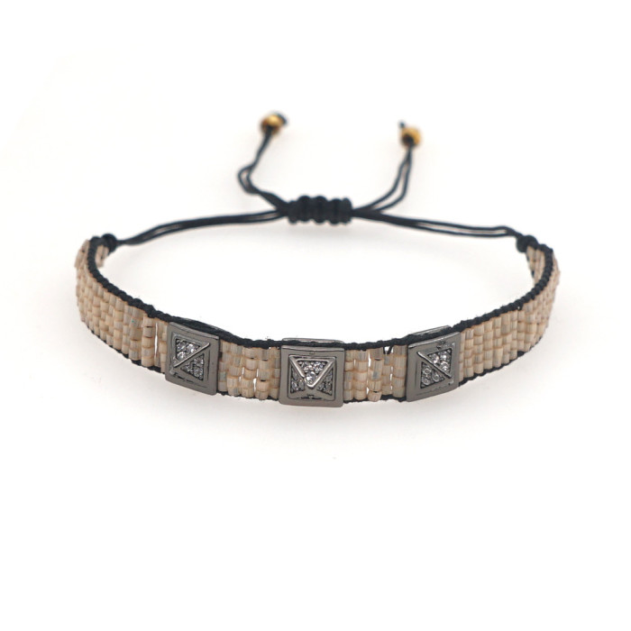 Style Studded Bracelet Copper Inlaid Zircon Rivet Simple Couple Bracelet Unisex 18K Gold Plated Trendy Wholesale, Ear...