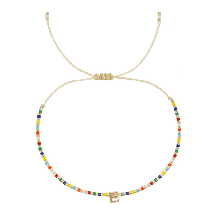 Amazon Hot-Selling Beaded Bracelet Fashion Simple Versatile Colorful Round Beads Adjustable Bracelet