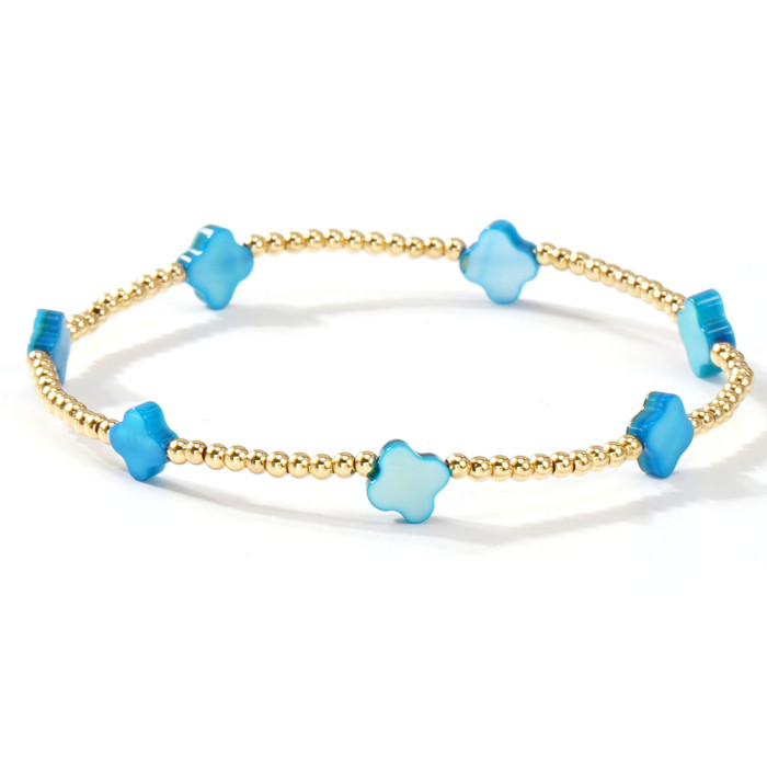 2025 Summer New European and American Style Imitation Pearl White Bracelet Seven-Piece Set Ins Simple High-End Feel Layered Jewelry