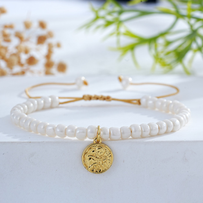 Niche Design Stainless Steel Four-Pointed Star Pendant Bracelet Domestic Beads Matching Simple Elegant Bracelet