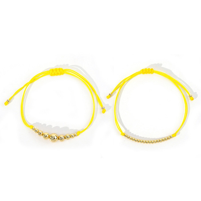 INS Style Red Rope Gold Bead Bracelet · Jewelry Rope Embellished Personality Adjustable Trendy Hand Accessories for Women with a Sense of Sophistication