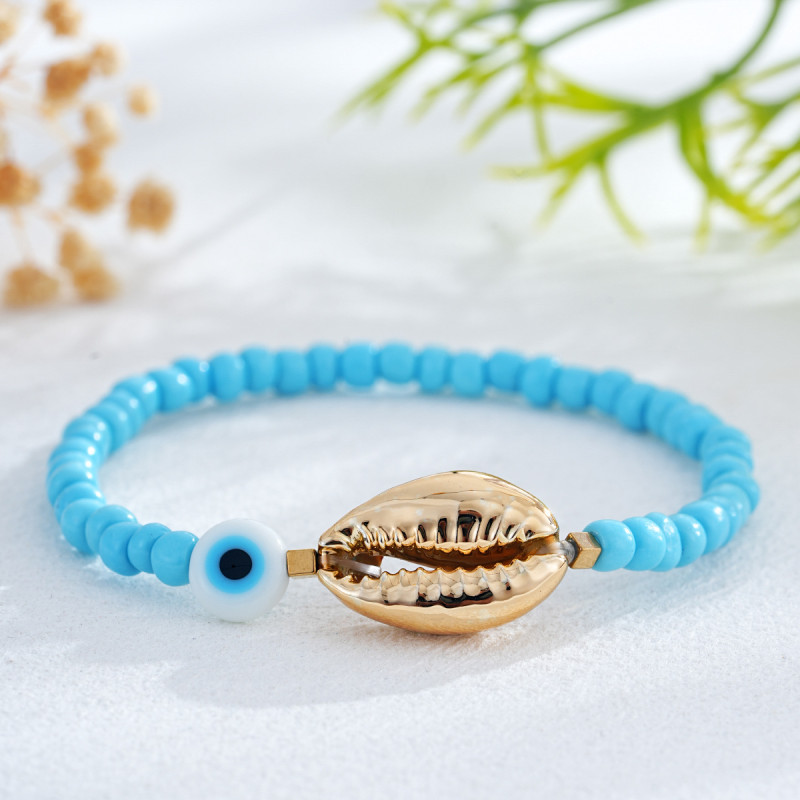 Bohemian Style Evil Eye Bracelet Gold Shell Beads Cross-Border Trendy Light Luxury Versatile
