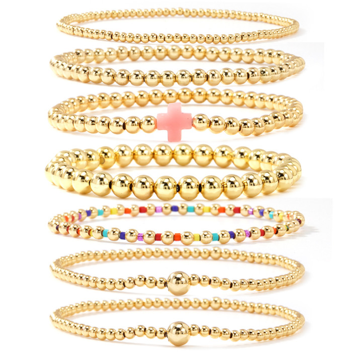 Amazon Bestselling Cross Beaded Bracelet Fashion Simple Bracelet 2025 New Jewelry Women Trendy