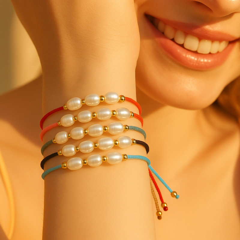 French Style Light Luxury Women's Pearl Bracelet Niche Simple High-end Beaded Thin Rope Hand Jewelry Exquisite Temperament Small Bracelet