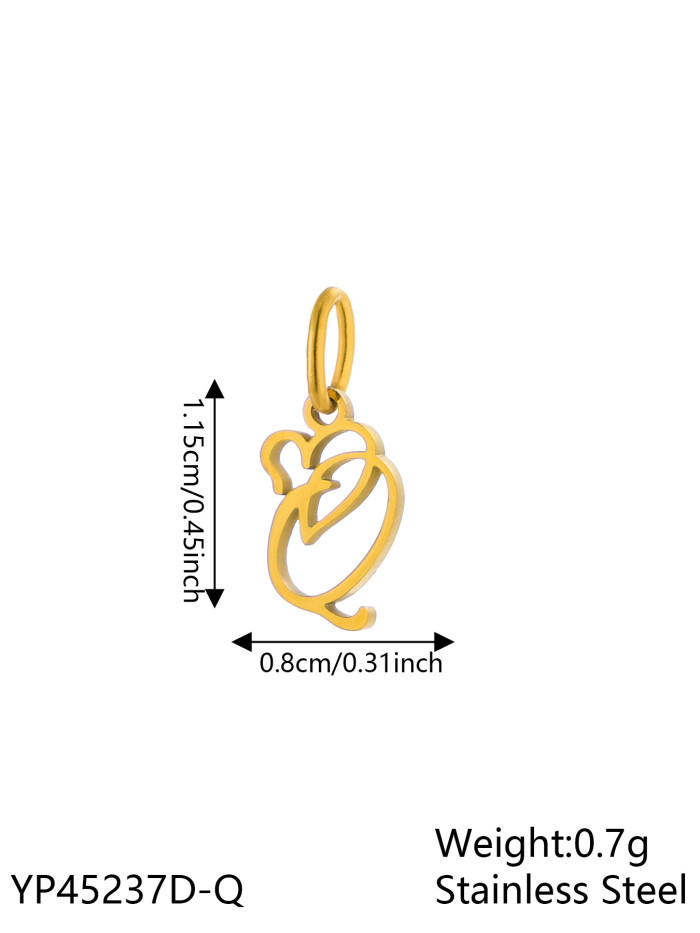 Hot-Selling 26 Letters Hot-Selling Art Versatile Titanium Steel DIY Necklace Pendant Accessories Jewelry Wholesale