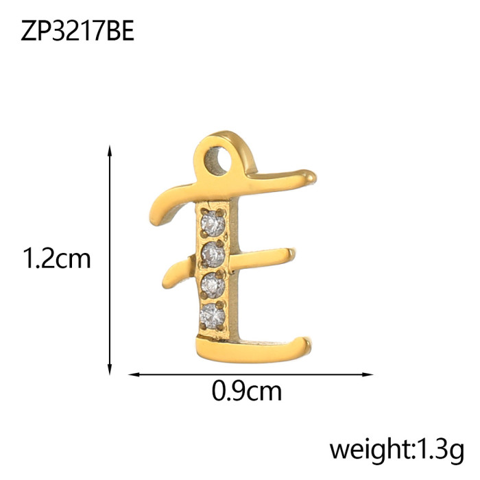 Amazon Foreign Trade Bestseller Stainless Steel Micro Pave Zircon 26 Letter Pendants DIY Jewelry Accessories Wholesal...