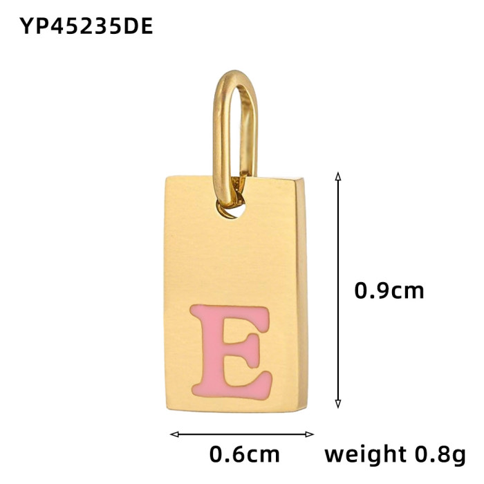Hot Selling 26 Oil Drop English Letter Pendants Stainless Steel Gold Plated Charms DIY Jewelry Accessories Wholesale,...