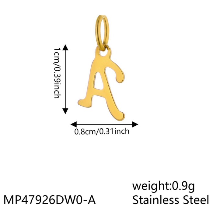 Hot-Selling New 26 English Letters Personalized Ins Style Stainless Steel Letter Accessories Jewelry Wholesale
