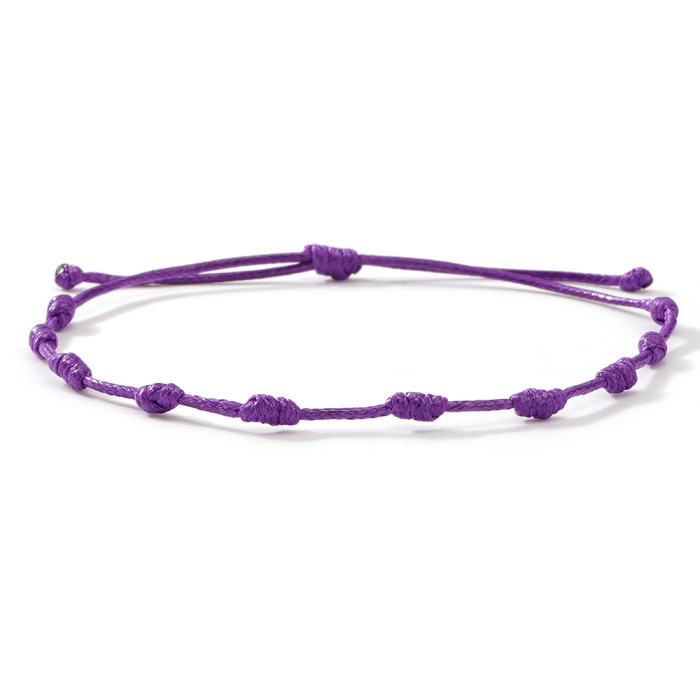 New Rainbow Color Ethnic Style Handmade Knot Rope Friendship Bracelet Adjustable Lucky Hand Rope Couple Small Ornaments