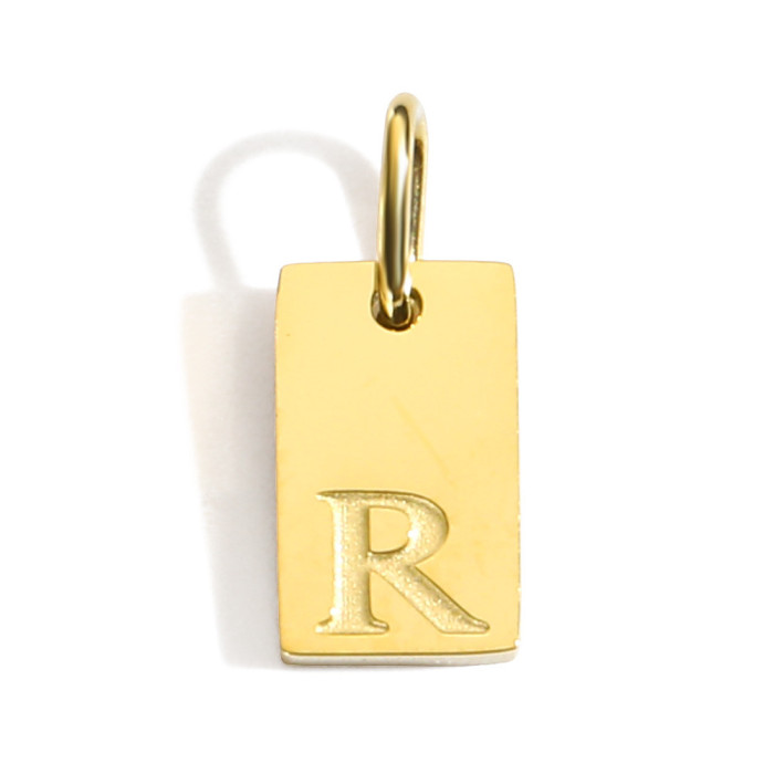 Hot Selling Stainless Steel Jewelry Accessories Birthstone Letter Pendant DIY Jewelry Accessories Colorful Rhinestone...