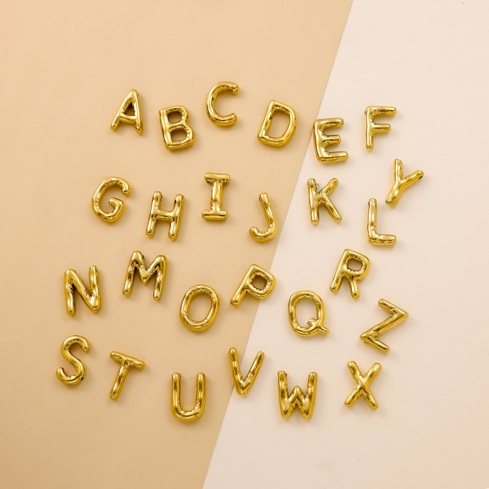 New Stainless Steel Chubby Bubble Letters DIY 26 Letter Accessories Pendant Jewelry Wholesale, Necklaces