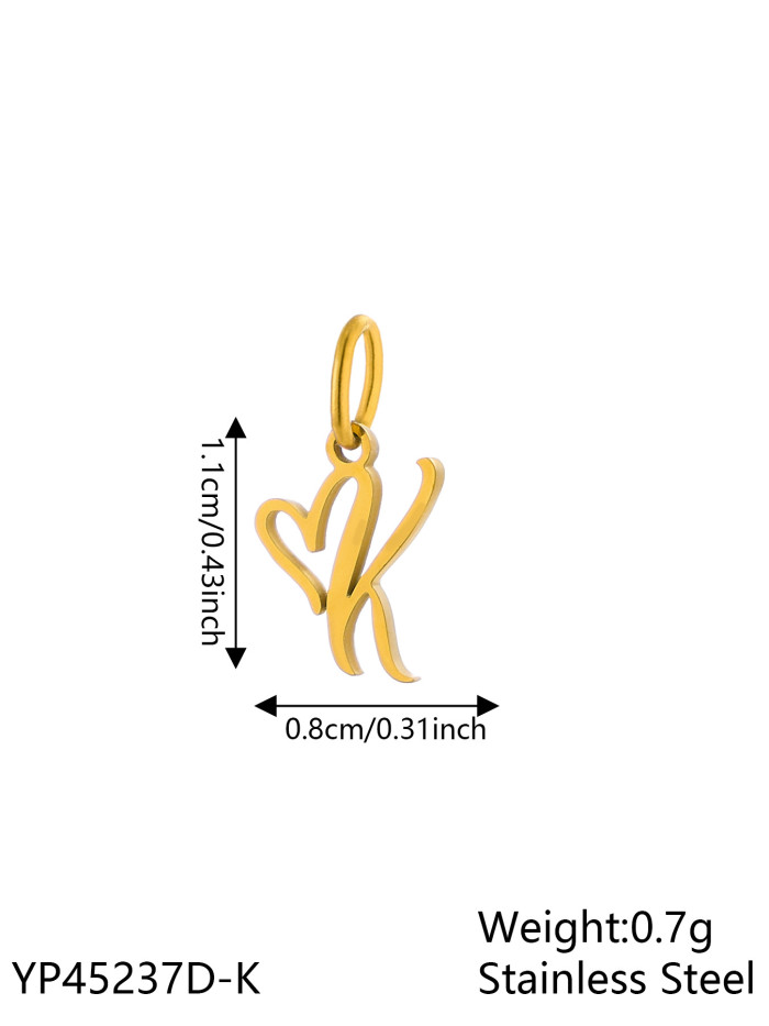 European and American Cross-Border Hot-Selling Small and Exquisite 26 Letters DIY Necklace Pendant Accessories Jewelry Accessories Wholesale