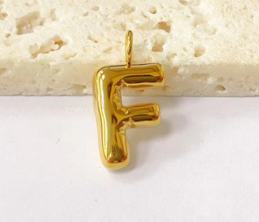 Hot-Selling Fashion Stainless Steel Chubby Bubble Letter Necklace New Playful Design Letter Accessories
