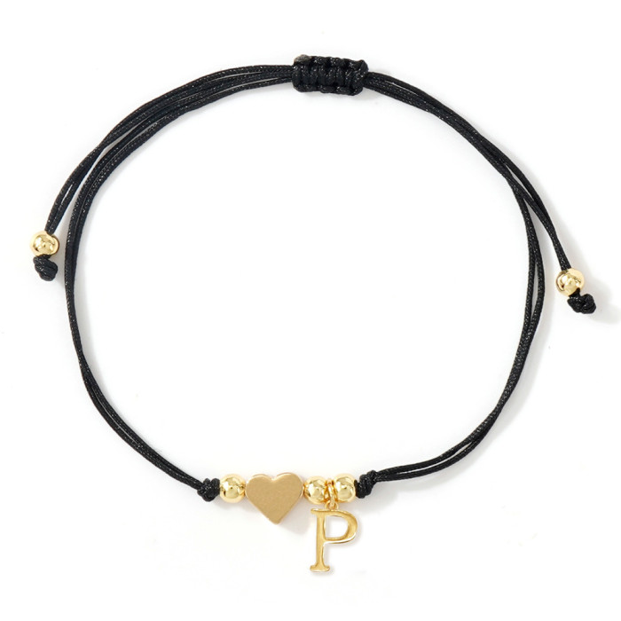 Hot Selling Light Luxury Style! Black Rope Handmade Braided Copper Bead Bracelet, Inlaid with Horizontal Hole Copper...
