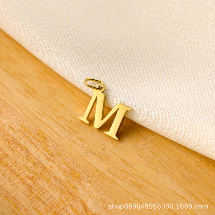 Amazon Hot-Selling Trendy Fashion Niche Light Luxury Versatile Titanium Steel Letter Pendant Daily Matching Accessories Wholesale