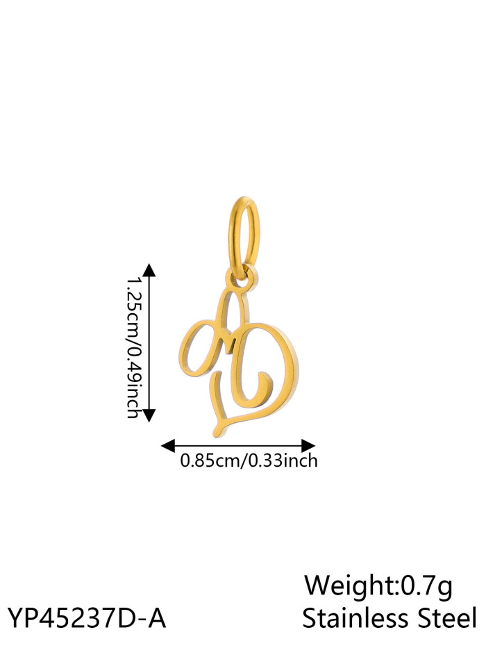 26 Letters Hot Selling Art Versatile Titanium Steel DIY Necklace Pendant Accessories Foreign Trade Jewelry Wholesale