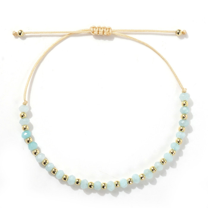 Natural Stone Beaded Bracelet Gold Beads Mixed Fashion Niche Hot-Selling Bracelet for Men and Women Couple Gift Bracelet
