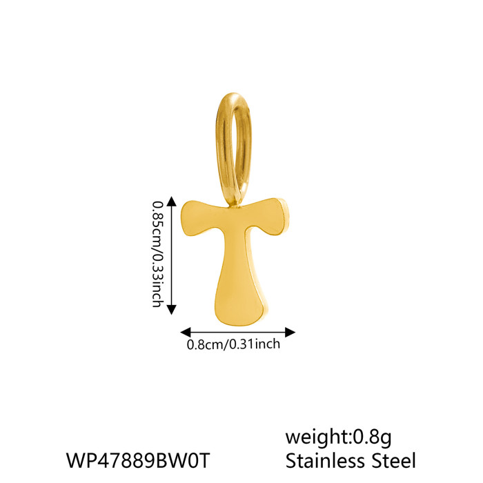 Cross-Border European and American Stainless Steel Fashion 26 English Small Exquisite Letters Any Matching Jewelry Accessories Wholesale