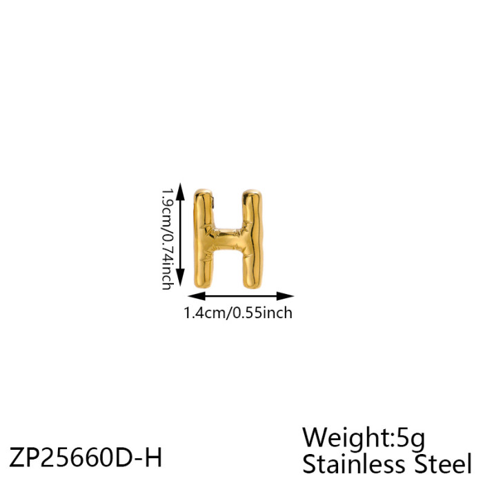 New Stainless Steel Chubby Bubble Letters DIY 26 Letter Accessories Pendant Jewelry Wholesale, Necklaces