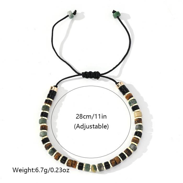 Vintage Ethnic Style Beaded Bracelet for Men, Artistic Niche Temperament Natural Stone Bracelet, Father's Gift, Commemorative Jewelry