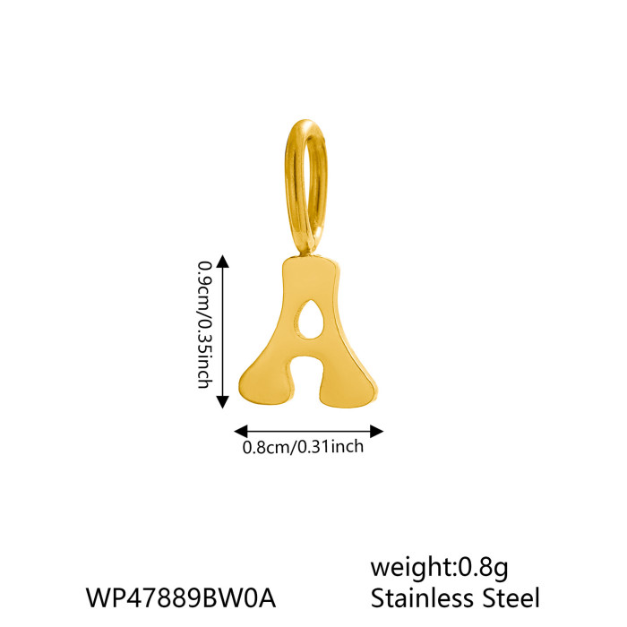 Cross-Border European and American Stainless Steel Fashion 26 English Small Exquisite Letters Any Matching Jewelry Accessories Wholesale