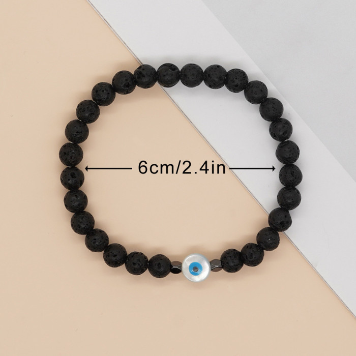 European and American New Fashion Personality Wooden Bead Bracelet for Men Trendy Hip-Hop Niche Beach Style Layered Natural Stone Bracelet