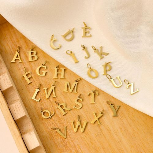 Amazon Hot-Selling Trendy Fashion Niche Light Luxury Versatile Titanium Steel Letter Pendant Daily Matching Accessories Wholesale