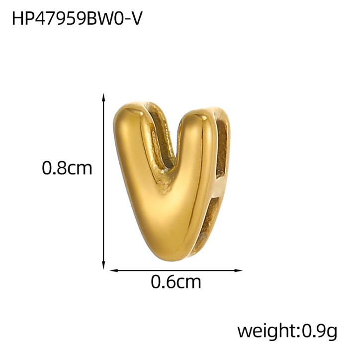 Hot Sale Hollow Small Letter Pendant Stainless Steel 18K Gold Plated Elegant Personality Mini Accessories Wholesale,...