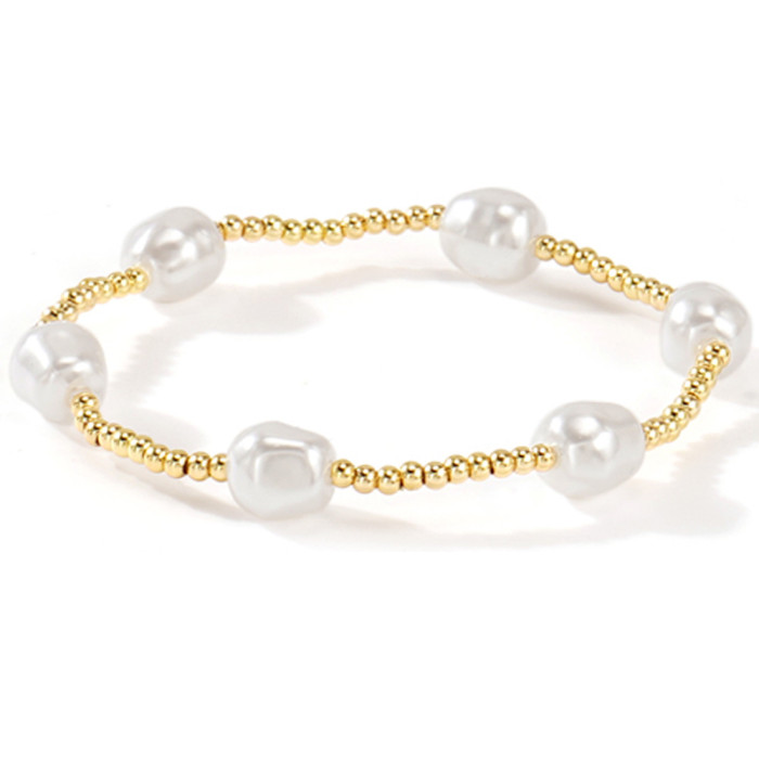 Cross-Border INS Style Light Luxury Cross Imitation Pearl Bracelet for Women Summer Niche Design Sweet Cool High-End Feel Jewelry