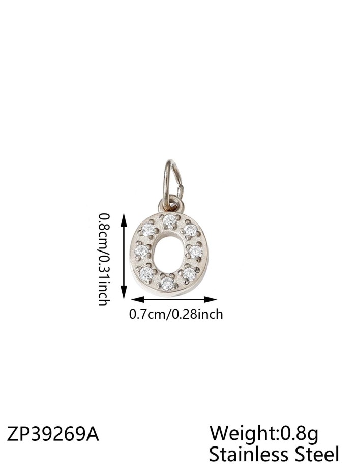 Micro Paved Full Diamond 26 Alphabet Double Circle Pendant Necklace Earrings Pendant Pendant Titanium Steel CNC Inlaid Diamond Zircon Alphabet