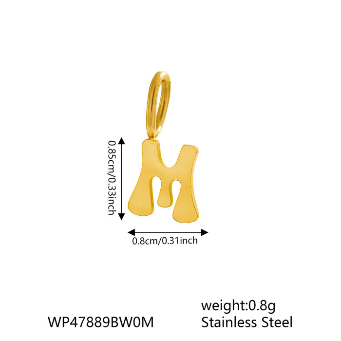 Cross-Border European and American Stainless Steel Fashion 26 English Small Exquisite Letters Any Matching Jewelry Accessories Wholesale