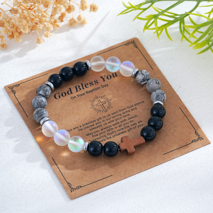 1688 Hot Sale Multicolor Beaded Cross Bracelet Trendy Jewelry Wholesale Best-Selling Item Preferred for Stocking