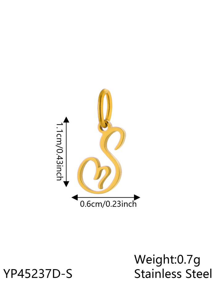 Hot-Selling 26 Letters Hot-Selling Art Versatile Titanium Steel DIY Necklace Pendant Accessories Jewelry Wholesale