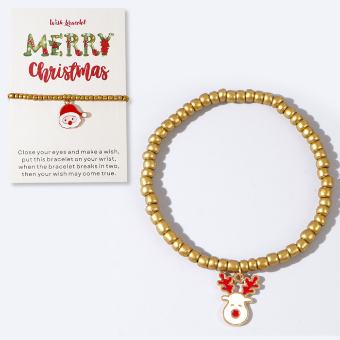 Christmas Limited Edition White Reindeer Head Bracelet Festive Atmosphere Accessory Niche Design Versatile Jewelry
