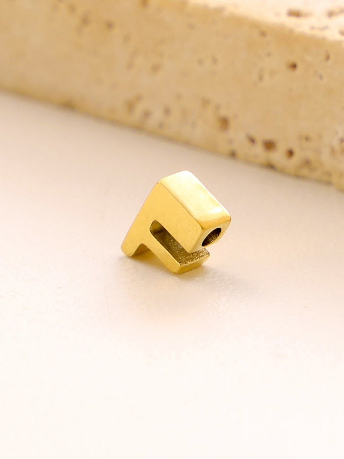 Cross-Border European and American Hot Selling 26 English Letters Vacuum Electroplated Stainless Steel DIY Gold Letter Pendant Accessories Wholesale