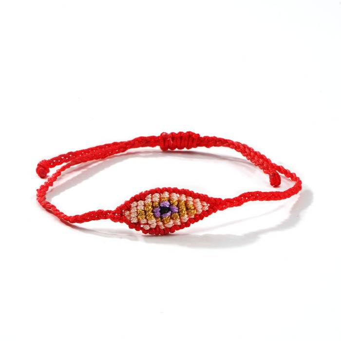 New Rhombus Devil's Eye Bracelet Red Jewelry Rope Handmade Adjustable Hot Sale