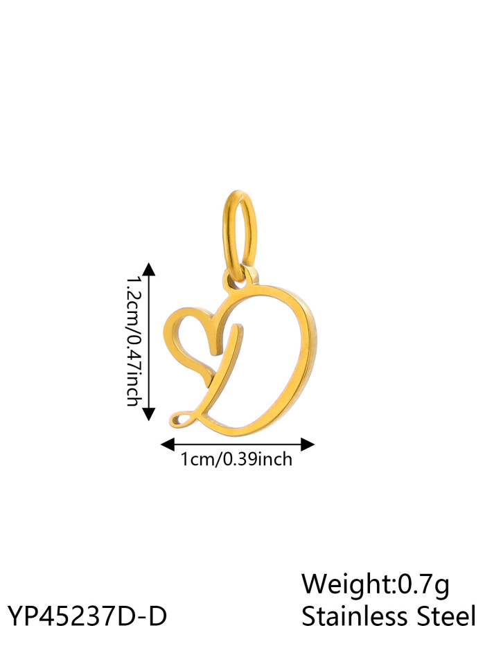 European and American Cross-Border Hot-Selling Small and Exquisite 26 Letters DIY Necklace Pendant Accessories Jewelry Accessories Wholesale
