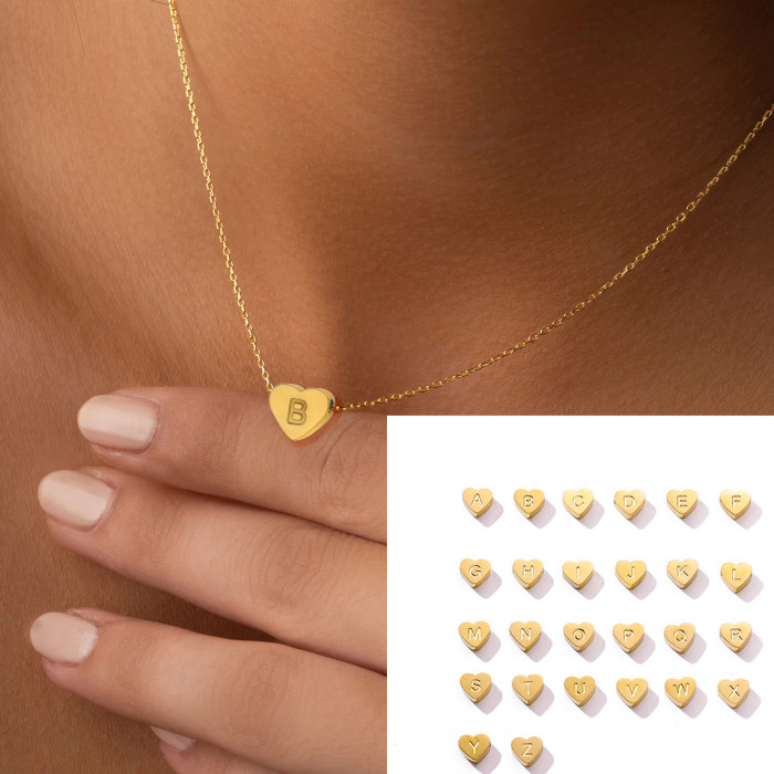 Hot Selling Small Exquisite casual 14K Love English Letter Titanium Steel Pendant Accessories Daily Matching Glossy Love