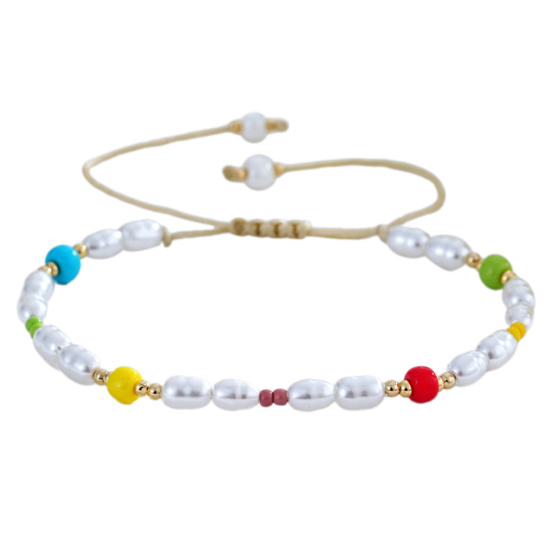 Cross-Border Hot Item Bohemian Style Pearl Beaded Bracelet Fashionable Simple Exquisite Small Jewelry Bracelet for Women