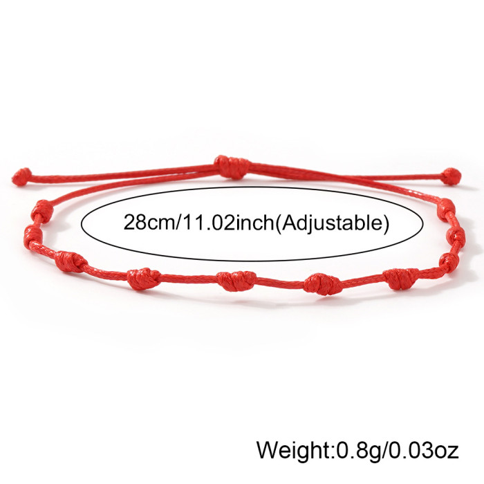 New Rainbow Color Ethnic Style Handmade Knot Rope Friendship Bracelet Adjustable Lucky Hand Rope Couple Small Ornaments