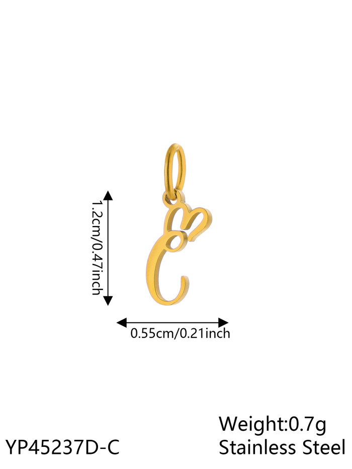 26 Letters Hot Selling Art Versatile Titanium Steel DIY Necklace Pendant Accessories Foreign Trade Jewelry Wholesale