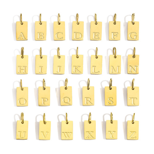 Cross-Border Fangpai 26 English Alphabet Pendant Accessories Titanium Steel Stainless Steel Vacuum Plated 14K 18K Gold DIY Jewelry