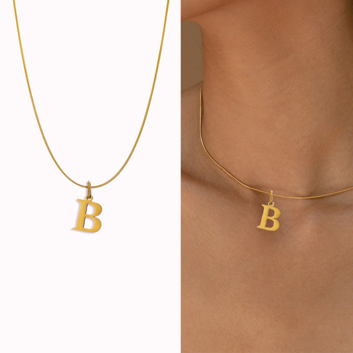 Amazon Hot-Selling Trendy Fashion Niche Light Luxury Versatile Titanium Steel Letter Pendant Daily Matching Accessories Wholesale