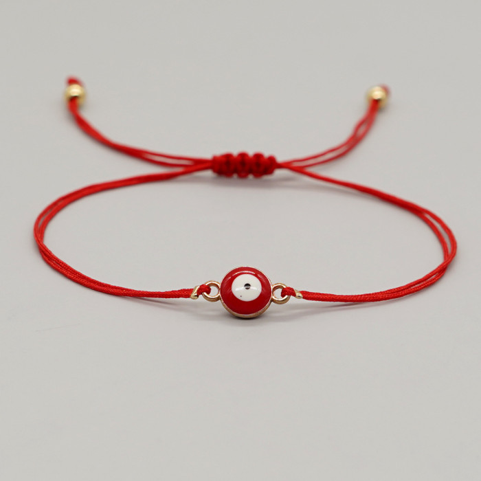 Minimalist Red Rope Blue Eye Bead Bracelet Adjustable Evil Eye Couple Must-Have Gift Bracelet Wholesale for Stall Setup
