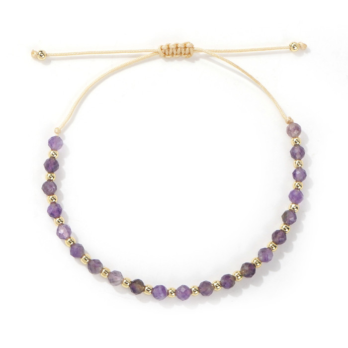 Natural Stone Beaded Bracelet Gold Beads Mixed Fashion Niche Hot-Selling Bracelet for Men and Women Couple Gift Bracelet